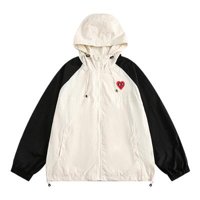 查尔斯桃心 UPF50+拼色连帽防晒衣男女撞色轻薄夏季防晒服情侣