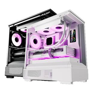爱国者星璨小岚屏显版海景房机箱电竞游戏台式电脑主机箱MATX主板