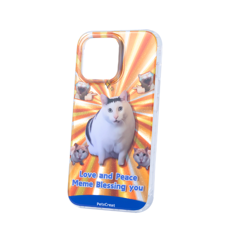【猫meme】磁吸手机壳适用iPhone17/16ProMax IMD镭射纹理防摔huh猫高级保护壳炫酷金光