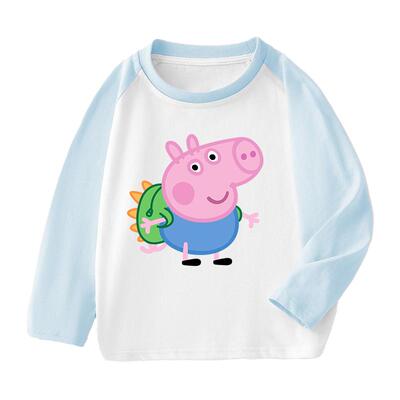 长袖衣服小猪佩奇100%棉圆领