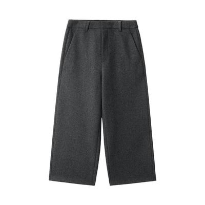 OMITI省略e.系列 复古高阶九分直筒高腰阔腿裤女百搭休闲奶奶裤