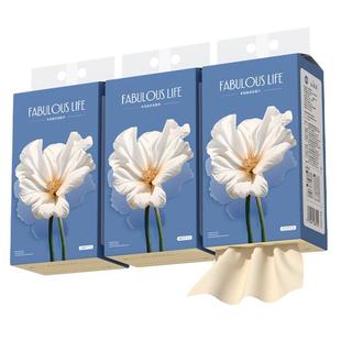 漫花纸巾抽纸400张家用实惠装整箱原木包面巾卫生纸餐巾纸巾擦手