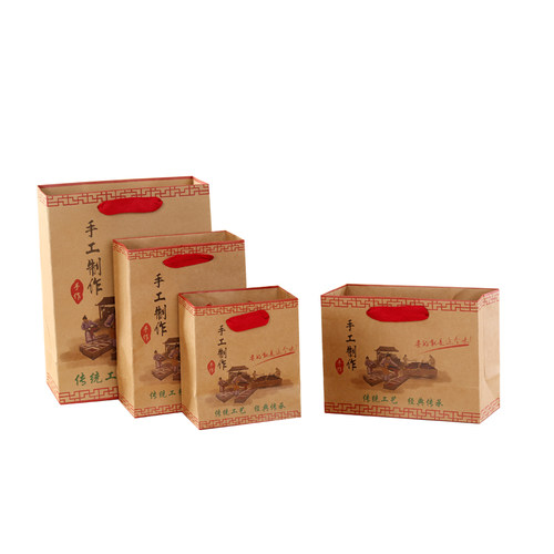 手工食品礼品袋土特产送礼包装牛皮纸袋传统老式糕点手提纸袋定做