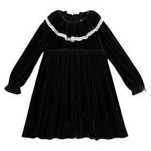 RyleeCru拜年服儿童丝绒连衣裙RC童装女孩女童连衣裙冬款新年红