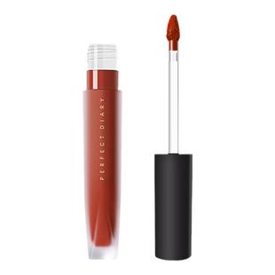 完美日记丝绒唇釉V16温暖巧克力带细闪V01不易掉色粘杯显白口红