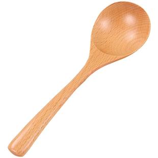 风沙渡 儿童小木勺子喝汤木头勺子质小汤勺 长柄大号粥勺家用