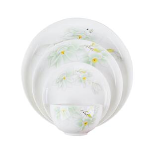 华光国瓷 骨瓷碗碟餐具套装4-10人份婚庆乔迁送礼餐具礼盒 白玉兰