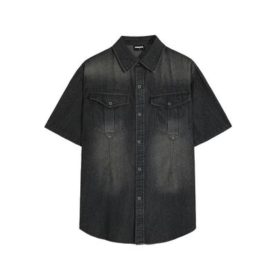 MRCYC轻熟风水洗牛仔衬衫男夏季