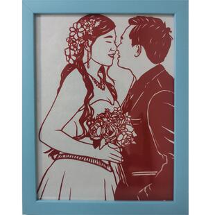 结婚礼物定制非遗伴手礼人物肖像风景照片剪纸定制手工窗花礼品