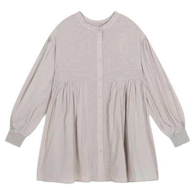 studio CLIP 衬衫女2026春季新款温婉淑女刺绣拼接长袖上衣636980