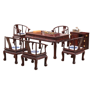 阔叶黄檀茶台红木茶桌椅组合印尼黑酸枝木茶台中式功夫茶桌干泡台