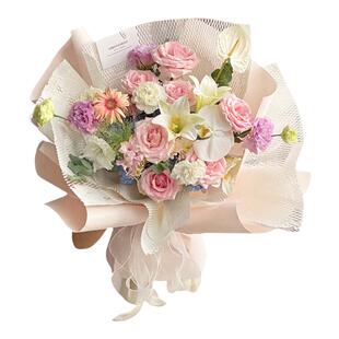 芯苼 蜂窝纸网眼艺术纸纯色鲜花包花束包装纸花艺花店diy材料内衬