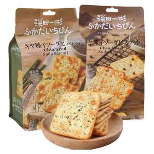 深田一彬240g奇亚籽香葱苏打饼干咸味办公室解馋小零食充饥梳打饼