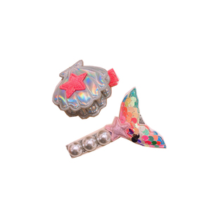 儿童头饰珍珠美人鱼宝宝发夹可爱贝壳公主发卡小女孩边夹女童发饰