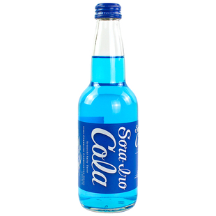 蓝色可乐日本进口饮品 齐藤可乐广岛汽水网红收藏饮料玻璃瓶330ml