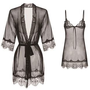 RESISTU 春秋若隐若现 性感睡衣女款蕾丝吊带2025夏款家居睡裙袍