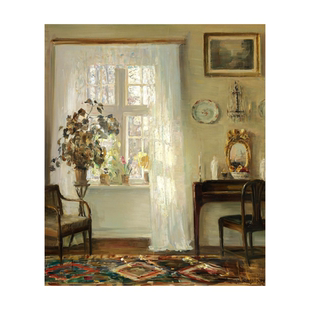 霍尔斯房间竖款高清微喷绘纯棉厚油画布画芯无画框客厅书房装饰画