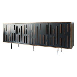 北欧风格乌金木实木橡木黑胡桃电视柜客厅视听柜榫卯轻奢艺术家具