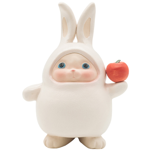 可爱兔子摆件送闺蜜新婚生日礼物创意客厅办公室装饰陶瓷手办定制