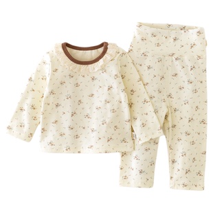 儿童秋装睡衣A类婴幼儿家居服套装秋季新款女宝宝上衣高腰护肚裤