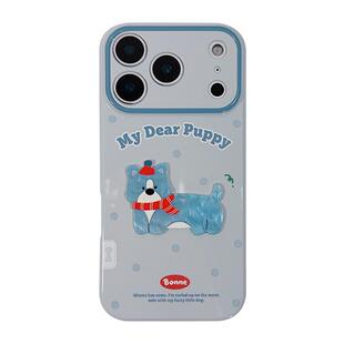 立体可爱小狗适用苹果17手机壳iPhone17Promax新款16高级感15保护套13硅胶14防摔全包创意女情侣超薄款软壳外