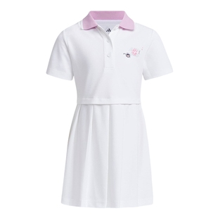 阿迪达斯童装25夏季新款女童高尔夫网球时尚POLO运动连衣裙JM7979