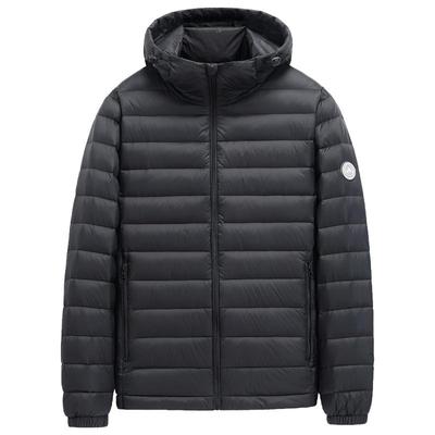 鸭鸭羽绒服轻薄男士短款连帽外套