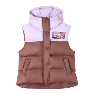 【白鸭绒】女童羽绒马甲中长款冬季儿童白鸭绒外套加绒童装冬装