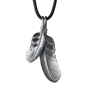 玺匠金铺《羽毛》足银999 吊坠挂坠生日礼物