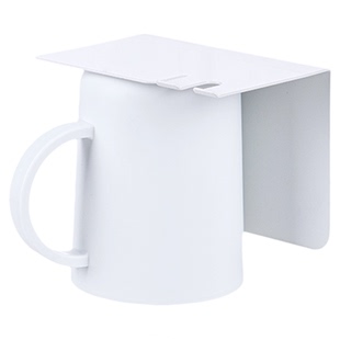 霜山磁吸漱口杯免打孔刷牙杯牙刷带把手杯倒挂沥水一体壁挂置物架