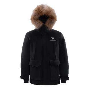 骆驼女装派克羽绒服加厚2025冬季新款保暖防寒毛领连帽羽绒外套男