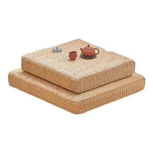 草编椅垫四季加厚藤椅坐垫家用方形榻榻米蒲团打坐垫增高硬蒲草垫