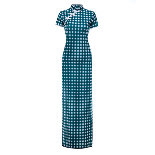 旗袍2023年新款夏季复古中国风女装花朵长款年轻款改良表演连衣裙