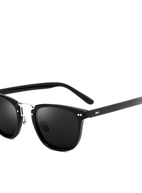 两用近视眼镜男偏光复古双层