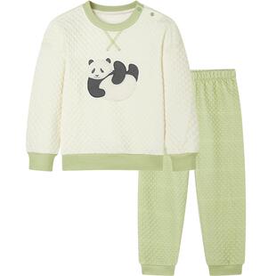 ibaby×outlast太空科技恒温小奶泡四面弹空气层家居服套装儿童套