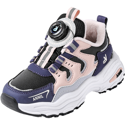 安奈儿女童运动鞋加绒保暖二棉鞋