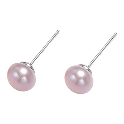 EVESENSE紫色天然淡水珍珠耳钉