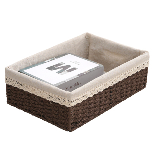 带盖收纳箱可定制零食玩具书本整理箱衣物收纳筐家用编织储物箱