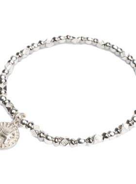 DRAGON LI狸花猫藏式新中式925银银象细款手链串珠情侣饰品礼物