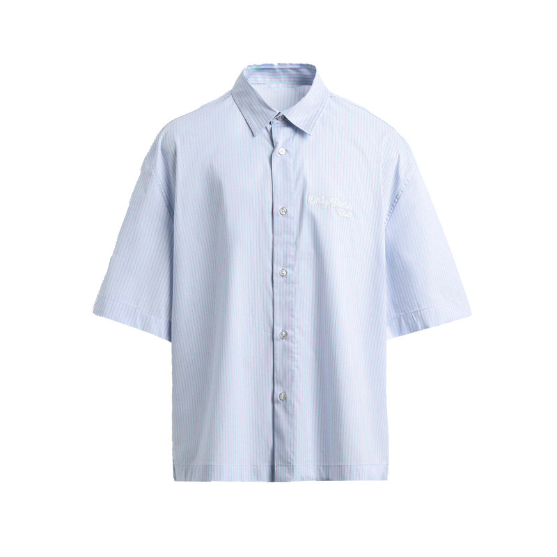 柜329!ZA夏季新款 男装 宽松撞色刺绣印花条纹衬衫 1195470 403