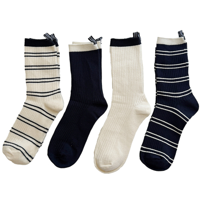 春夏运动潮春秋季纯棉线中筒袜