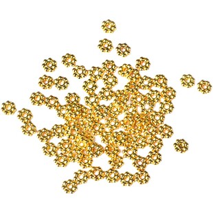 铜镀金雪花隔片珠DIY手工水晶串珠饰品配件手链花冒垫片散珠材料