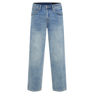 楼高素衣【90复古】新疆长绒棉水洗高级感牛仔裤直筒简约高腰裤男