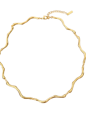 CHICWANG镀金熔岩曲线蛇骨链