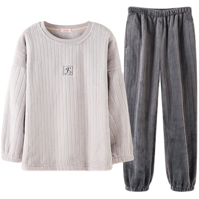 秋冬天珊瑚绒家居服睡裙女