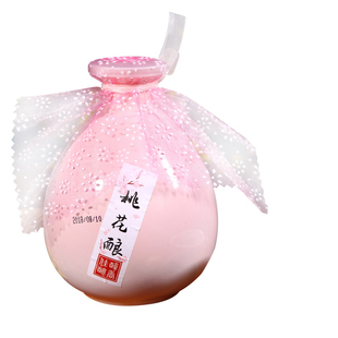 桃花酒桃花醉桃花酿女士甜酒高颜值果酒女生酒网红酒果酒500ml