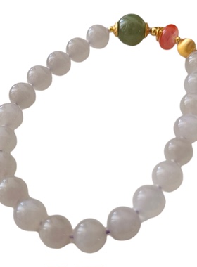 烟紫和田玉手串百搭通勤女生礼物