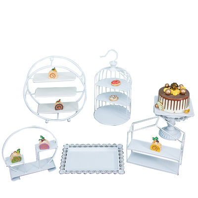 欧式风白色婚礼茶歇甜品台摆件