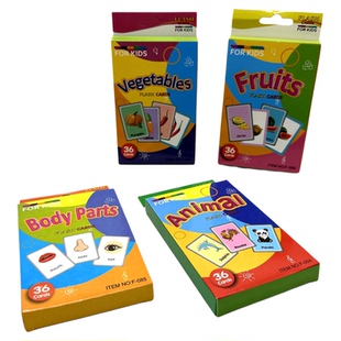 耐撕卡片儿童早教学习英文闪卡颜色动物认知卡English FlashCards