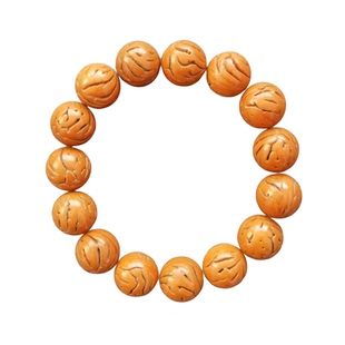 疙瘩龙光珠霸王龙圆珠脑纹柳叶脐桃核木珠手串手持精品精工素核